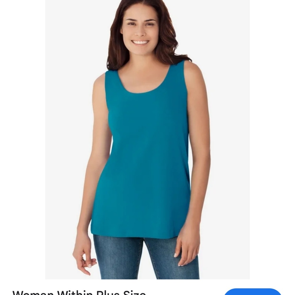 NWT Kim Rodgers blue tank top size 2X